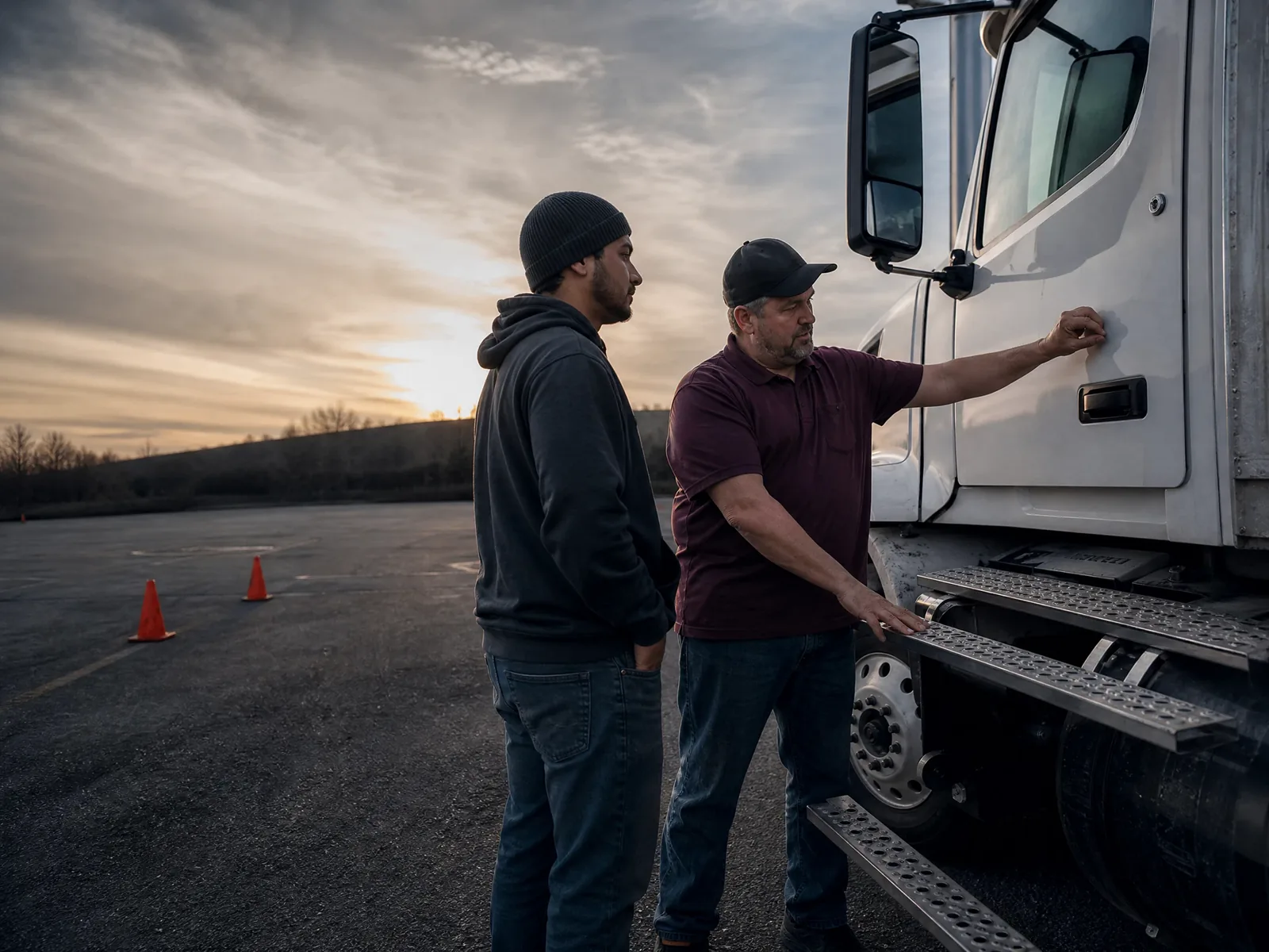 GetCDL School instructors and Class A truck at training facility